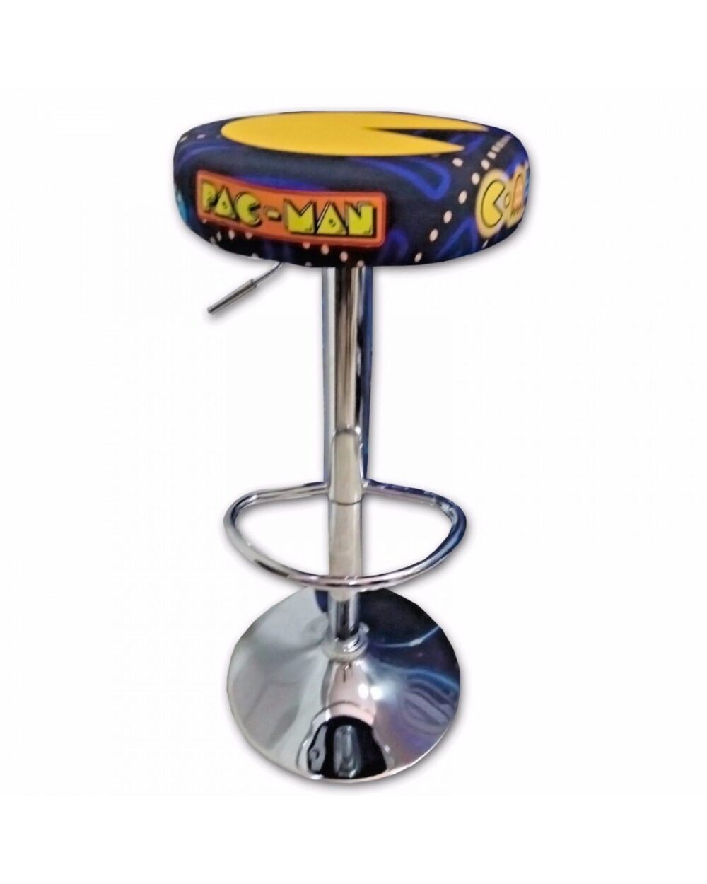 Taburete cromado arcade de Pacman (o comecocos)